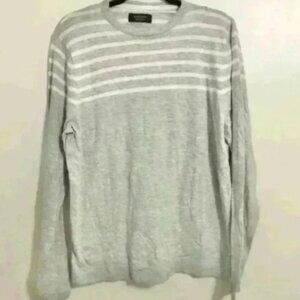 Nordstrom Men’s Shop Gray Stripe Crewneck Pullover Sweater